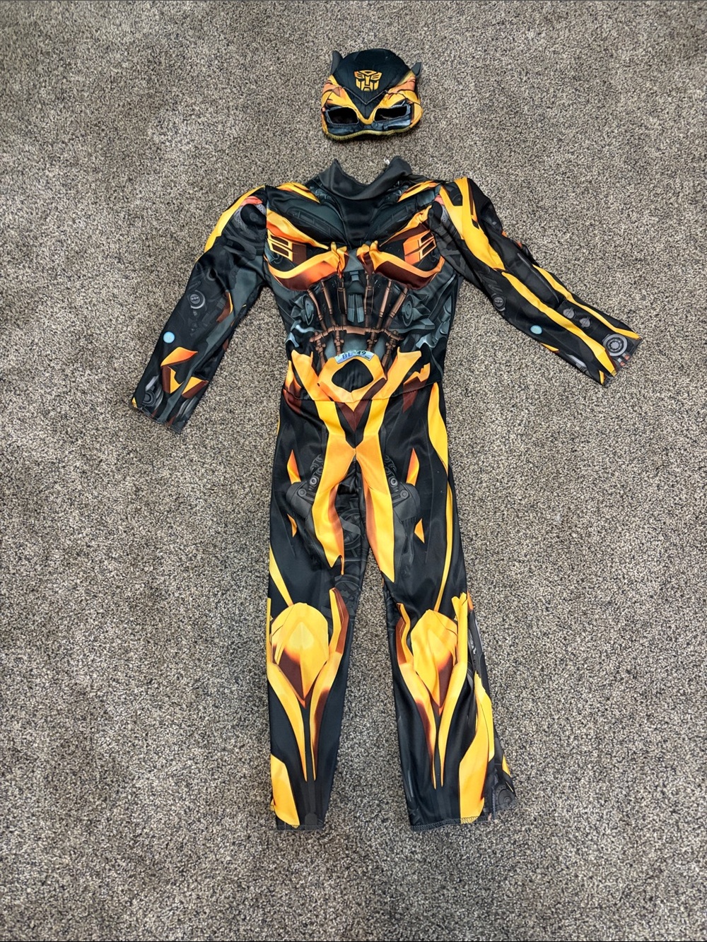 Kids Transformers Bumblebee-Inspired Yellow & Black Costume with Mask Size 3T-4T